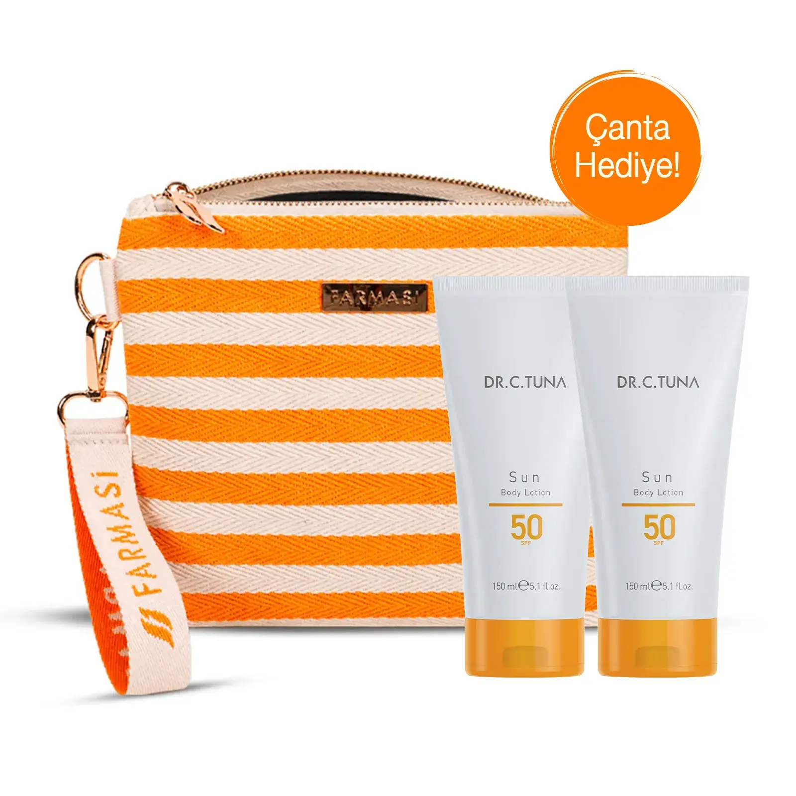 PK80004_400_1.webp Farmasi Yaz Çantası & 2 Adet Dr. C. Tuna Sun Serisi Vücut Losyonu - Görsel 1